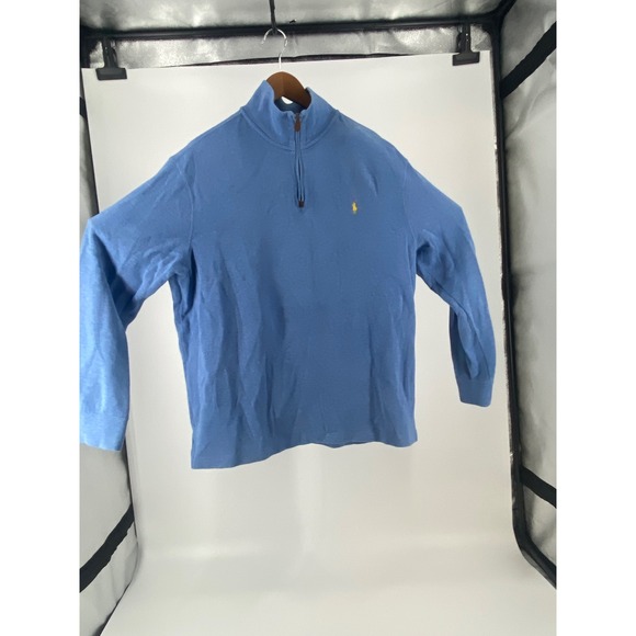 Polo Ralph Lauren Men's Blue Quarter Zip Light Blue Pullover Sweatshirt Size XL - Picture 2 of 13